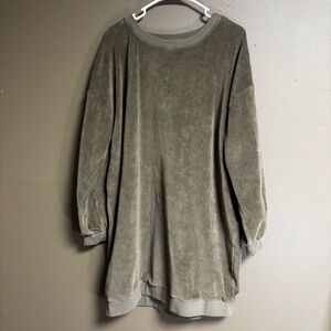 Kate Quinn Organic Cotton Velour Tunic in Mossy Green size Women’s 1X